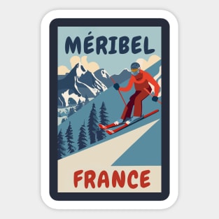 A Vintage Travel Art of Meribel - France Sticker